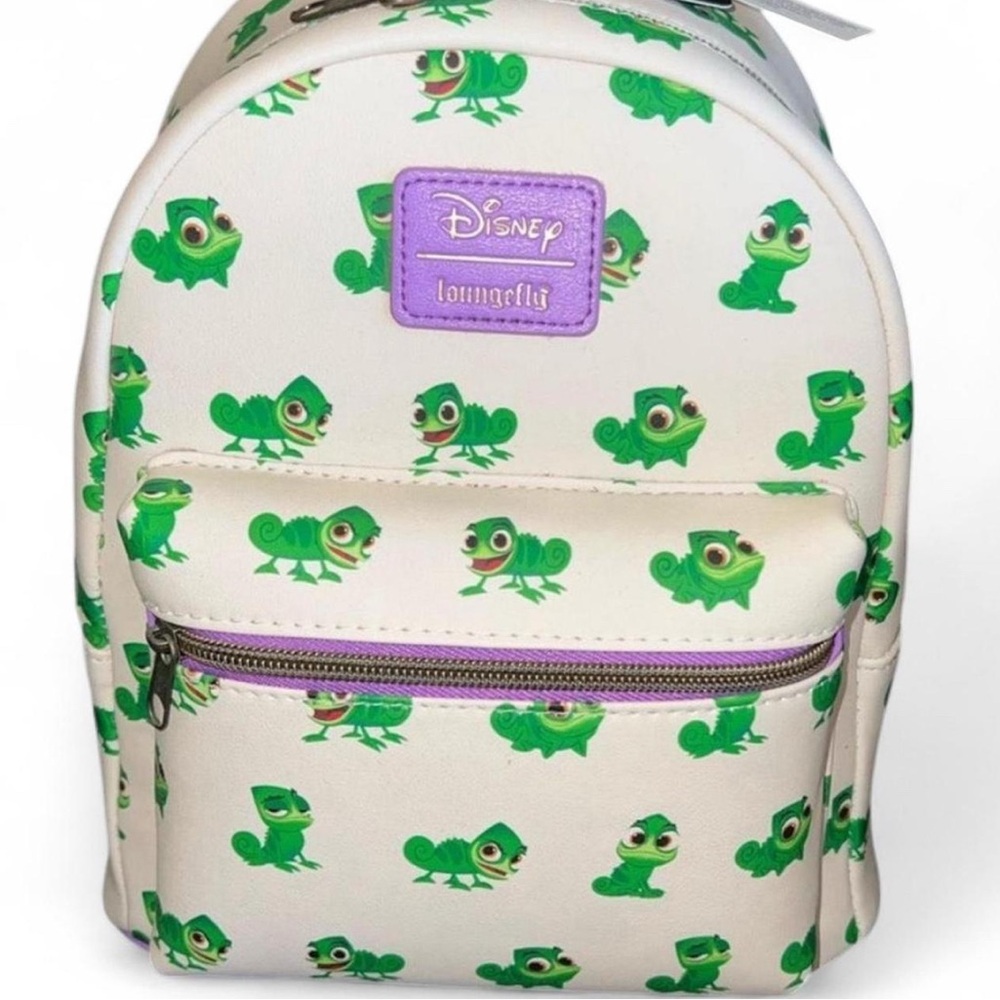 Loungefly Disney Tangled Pascal Poses AOP NWT mini backpack